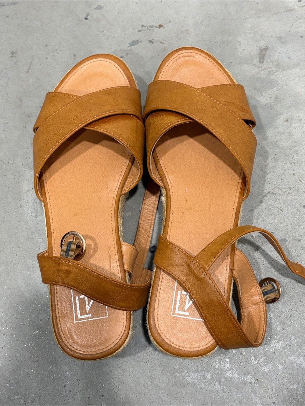 LFL by Lust for Life Tan Cross-Strap Ankle Sandals